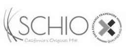 SCHIO CALIFORNIA'S ORIGINAL HIE DATA EXCHANGE FRAMEWORK QUALIFIED HIO trademark