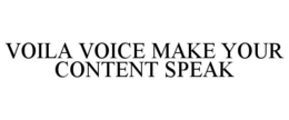 VOILA VOICE MAKE YOUR CONTENT SPEAK trademark
