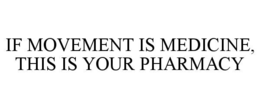 IF MOVEMENT IS MEDICINE, THIS IS YOUR PHARMACY trademark