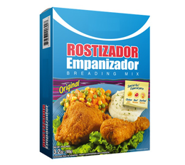 ROSTIZADOR EMPANIZADOR BREADING MIX ROSTIZADOR EMPANIZADOR BREADING MIX ORIGINAL SPECIAL FOR / ESPECIAL PARA: CHICKEN BEEF SEAFOOD POLLO MILANESA MARISCOS NET WT / PESO NETO 3.2OZ. (90G) SEASONED FLOUR FOR BREADING / HARINA CONDIMENTADA PARA EMPANIZAR trademark