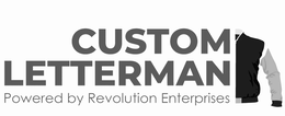 CUSTOM LETTERMAN POWERED BY REVOLUTION ENTERPRISES trademark