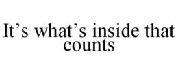 IT’S WHAT’S INSIDE THAT COUNTS trademark