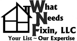 WHAT NEEDS FIXIN, LLC YOUR LIST ~ OUR EXPERTISE trademark