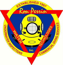 ESTABLISHED 1997 RON PERRIN WATER TECHNOLOGIES INC. UNDERWATER INSPECTIONS COMMERCIAL DIVING SERVICES trademark