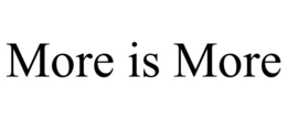 MORE IS MORE trademark