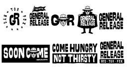 NYC TOR PDX  SOON C GENERAL RELEASE @GENERALRELEASEFOODS COME HUNGRY GENERAL NOT THIRSTY GENERAL RELEASE GENERAL RELEASE RELEASE NYC TOR PDX 1-800-PATTIES trademark