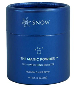 SNOW THE MAGIC POWDER TEETH WHITENING BOOSTER LAVENDER & MINT FLAVOR NET WT. 1.2 OZ (35G) trademark