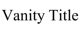 VANITY TITLE trademark