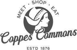 MEET · SHOP · EAT COPPES COMMONS ESTD 1876 trademark