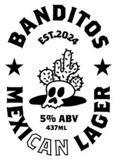 BANDITOS MEXICAN LAGER EST. 2024 5% ABV 437 ML trademark