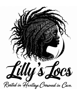LILLY'S LOCS ROOTED IN HERITAGE. CROWNED IN CARE. trademark