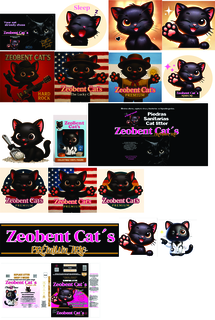ZEOBENT CAT'S, REPLACE LITTER EVERY 2 WEEKS, YOUR CAT ALREADY CHOSE, ELIMINA PERFUME, OLORES, CAPTURA VIRUS Y BACTERIAS,  ES HIPOALERGENICO, CARES ABOUT YOUR PET AND FAMILY!, ZEOBENT CAT'S  HARD ROCK,  ZEOBENT CAT'S THE LUCKY CAT, PREMIUM ZEOBENT CAT'S,  CLEAN PAWS, ROCK PREMIUM TRIO,  PREMIUM TRIO,  SLEEP Z Z, ZEOBENT CAT'S THE LUCKY CAT, ZEOBENT CAT'S COLLECTIBLE VINYL FIGURE, ZEOBENT CAT'S PREMIUM NO FRAGANCES, CLUMPING LITTER, ZEOBENT CAT'S Z Z, 15 DAYS OF ODOR CONTROL, ADVANCED SIMPLY UNSCENTED, ZEOBENT CAT'S  AGLUTINANTE DE MAXIMO PODER, PLACE A 5 CM/2 INCH LAYER IN THE LITTER BOX, REMOVE THE USED MATERIAL AND REPLACE WITH CLEAN MATERIAL, A T Z AMERICAN TOP ZEOLIT INC, PRODUCED WITH ARGENTINE MINERALS; PURE CLINOPTILOLITE (ZEOLITES AND BENTONITES) OF THE HIGHEST QUALITY, COMPLYING WITH INTERNATIONAL MARKET STANDARDS, ECO FRIENDLY 18.5 LBS trademark