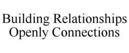 BUILDING RELATIONSHIPS OPENLY CONNECTIONS trademark