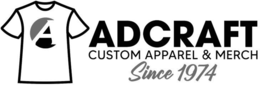 A ADCRAFT CUSTOM APPAREL & MERCH SINCE 1974 trademark