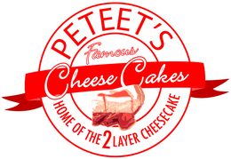 PETEET'S FAMOUS CHEESECAKES HOME OF THE 2 LAYER CHEESECAKE trademark