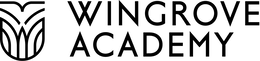 WINGROVE ACADEMY & DEVICE (HORIZONTAL) (IN B&W) trademark