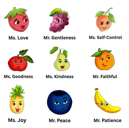 MS. LOVE MS. GOODNESS MS. JOY MR. GENTLENESS MS. KINDNESS MR. PEACE MS. SELF-CONTROL MR. FAITHFUL MR. PATIENCE trademark
