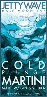 JETTYWAVE HALF MOON BAY COLD PLUNGE MARTINI MADE W/ GIN & VODKA 86 PROOF 43% ALC/VOL 375ML trademark