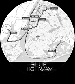 LGA BLUE LGA NYC LOOP WEST LOOP EAST LOOP QUEENS NEW JERSEY MANHATTAN WTC HUB EWR EWR BLUE BROOKLYN JFK JFK BLUE BLUE HIGHWAY trademark