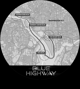 GEORGETOWN BLUE WASHINGTON D.C. KENNEDY CENTER BLUE THE WHARF BLUE DCA BLUE BLUE HIGHWAY trademark
