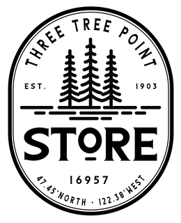 THREE TREE POINT EST. 1903 STORE 16957 47.45° NORTH · 122.38° WEST trademark