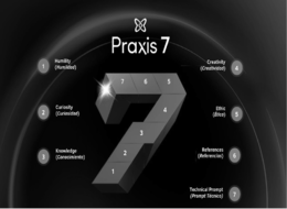 1 2 3 4 5 6 7 HUMILITY (HUMILDAD) CURIOSITY (CURIOSIDAD) KNOWLEDGE (CONOCIMIENTO) PRAXIS 7 CREATIVITY (CREATIVIDAD) ETHIC (ÉTICA) REFERENCES (REFERENCIAS) TECHNICAL PROMPT (PROMPT TÉCNICO) trademark