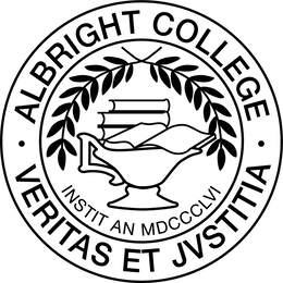 · ALBRIGHT COLLEGE · VERITAS ET JVSTITIA INSTIT AN MDCCCLVI trademark