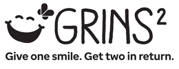 GRINS2 GIVE ONE SMILE. GET TWO IN RETURN. trademark