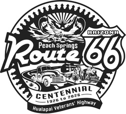 ROUTE 66 PEACH SPRINGS ARIZONA CENTENNIAL 1926 TO 2026 HUALAPAI VETERANS' HIGHWAY GAS STATION trademark