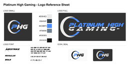 PLATINUM HIGH GAMING - LOGO REFERENCE SHEET LOGO SMALL PHG LOGO FONT AIRSTRIKE REGULAR BOLD #E5E4E2 #36454F #4C8BF5 #708090 #F8F8F8 #161616 AA BB CC DD EE FF GG HH II JJ KK LL MM NN 00 PP QQ RR SS TT UU VV WW XX YY ZZ 1234567890 (!?)$[) LOGO FULL PLATINUM HIGH GAMING ICON SEAL PHG PHG trademark