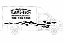 FLAME-TECH THE FIREPLACE EXPERTS (302) 996-9250 trademark