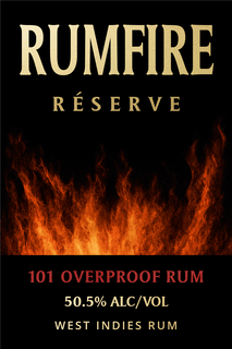 RUMFIRE RÉSERVE 101 OVERPROOF RUM 50.5% ALC/VOL WEST INDIES RUM trademark