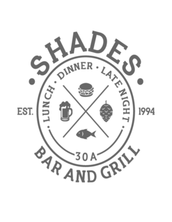 SHADES LUNCH DINNER LATE NIGHT 30A EST. 1994 BAR AND GRILL trademark