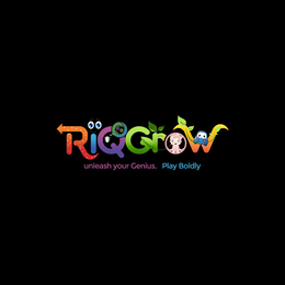 RIQGROW UNLEASH YOUR GENIUS, PLAY BOLDLY trademark