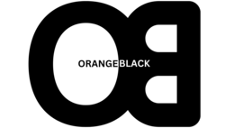 LETTERS O AND B (MIRROR IMAGE) AND WORDS - ORANGEBLACK trademark