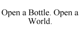 OPEN A BOTTLE. OPEN A WORLD. trademark
