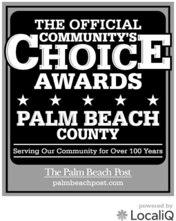 THE OFFICIAL COMMUNITY'S CHOICE AWARDS PALM BEACH COUNTY SERVING OUR COMMUNITY FOR OVER 100 YEARS THE PALM BEACH POST PALMBEACHPOST.COM POWERED BY LOCALIQ trademark