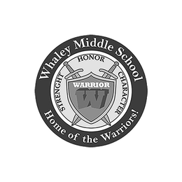 WHALEY MIDDLE SCHOOL HOME OF THE WARRIORS! WARRIOR W STRENGHT HONOR CHARACTER trademark