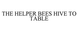 THE HELPER BEES HIVE TO TABLE trademark