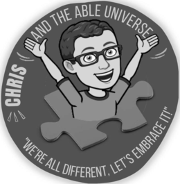 CHRIS AND THE ABLE UNIVERSE  "WE'RE ALL DIFFERENT, LET'S EMBRACE IT!" trademark