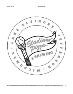 STADIUM PIZZA AND BREWING LAKE ELSINORE JEFFERSON WILDOMAR trademark