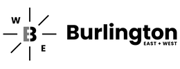 W B E BURLINGTON EAST + WEST trademark