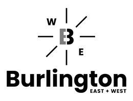 W B E BURLINGTON EAST + WEST trademark