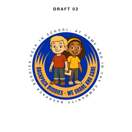 BACKPACK BUDDIES - WE SHARE AND CARE AT, HOME AND IN THE COMMUNITY BACKPACK BUDDIES HELP IN SCHOOL trademark