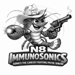 SONICS N8 IMMUNOSONICS SONICS THE CANCER FIGHTING PISTOL SHRIMP trademark