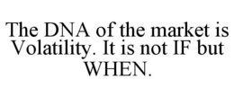 THE DNA OF THE MARKET IS VOLATILITY. IT IS NOT IF BUT WHEN. trademark