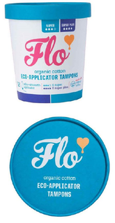 SUPER SUPER PLUS FLO ORGANIC COTTON ECO-APPLICATOR TAMPONS SILKY SMOOTH APPLICATOR 6 SUPER 6 SUPER PLUS MADE WITH 100% ORGANIC COTTON FLO ORGANIC COTTON ECO-APPLICATOR TAMPONS trademark