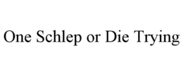 ONE SCHLEP OR DIE TRYING trademark