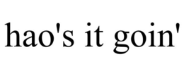HAO'S IT GOIN' trademark