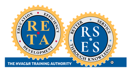 RETA • EDUCATION • EFFICIENCY • DEVELOPMENT RSES • BETTER • SERVICE • THROUGH KNOWLEDGE THE HVAC&R TRAINING AUTHORITY trademark